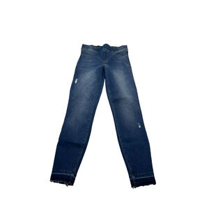 New SPANX Women's Small Petite Jeans Blue Distressed Pull On Legging Denim(0232)
